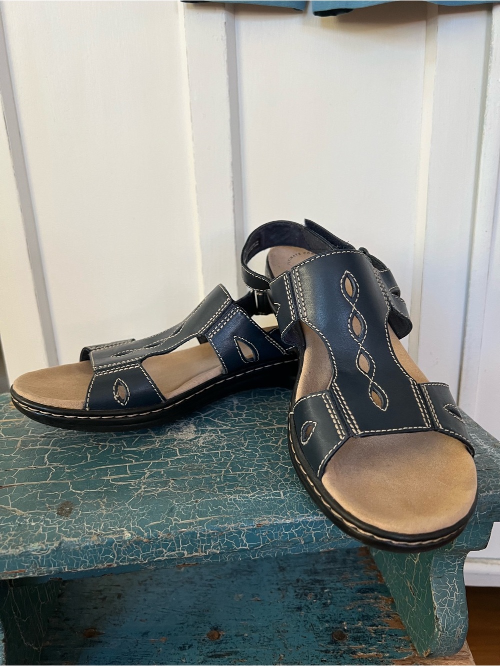 Clarks Collection Leisa Lakelyn Slingback Sandals Navy Women’s Size 10 M